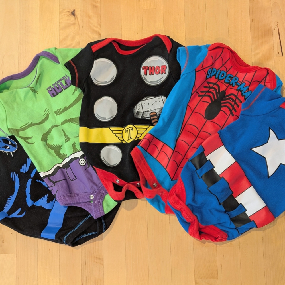 Marvel Superhero Onesie Set
